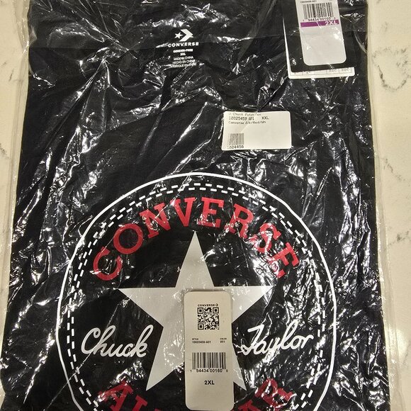 CONVERSE ALL STAR CHUCK TAYLOR CREW NECK 100% COTTON T-SHIRT XXL NEW - Picture 1 of 4